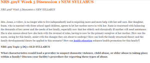 NRS 429V Week 5 Discussion 1 NEW SYLLABUS