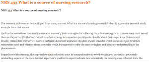 NRS 433 What is a source of nursing research