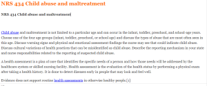 NRS 434 Child abuse and maltreatment
