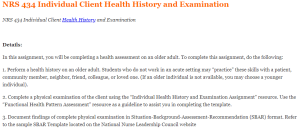 NRS 434 Individual Client Health History and Examination
