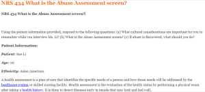 NRS 434 What is the Abuse Assessment screen