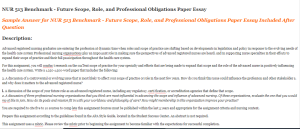 NUR 513 Benchmark - Future Scope Role and Professional Obligations Paper Essay