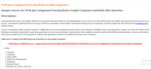 NUR 590 Assignment Nursing Roles Graphic Organizer