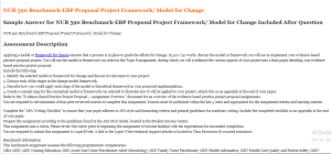 NUR 590 Benchmark-EBP Proposal Project Framework Model for Change