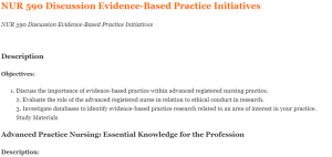 NUR 590 Discussion Evidence-Based Practice Initiatives