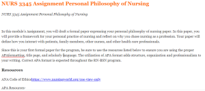 NURS 3345 Assignment Personal Philosophy of Nursing