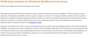 NURS 6053 Analysis of a Pertinent Healthcare Issue Essay