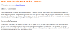 NURS 651 Lab Assignment Ethical Concerns