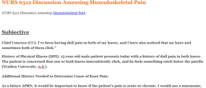 NURS 6512 Discussion Assessing Musculoskeletal Pain