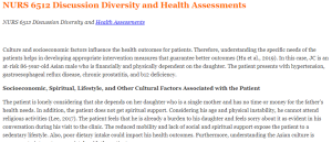 NURS 6512 Discussion Diversity and Health Assessments