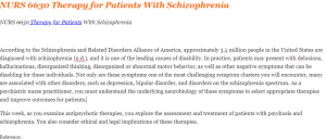 NURS 6630 Therapy for Patients With Schizophrenia