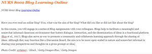 NURS 8002 Blog Learning Online