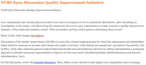 NURS 8302 Discussion Quality Improvement Initiative