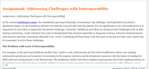 Assignment  Addressing Challenges with Interoperability