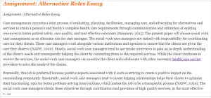 Assignment Alternative Roles Essay