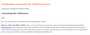 Assignment Assessing the Abdomen Essay