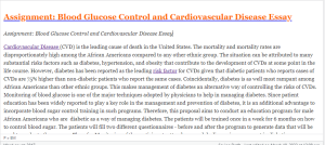 Assignment Blood Glucose Control and Cardiovascular Disease Essay