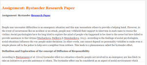 Assignment  Bystander Research Paper