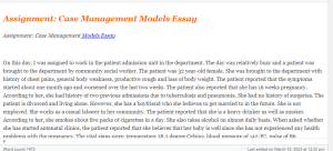 Assignment Case Management Models Essay