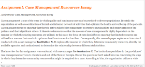 Assignment Case Management Resources Essay