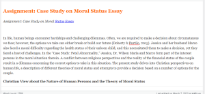 Assignment  Case Study on Moral Status Essay