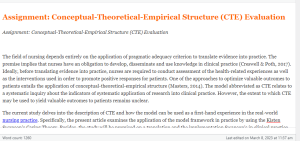 Assignment  Conceptual-Theoretical-Empirical Structure (CTE) Evaluation