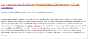 Assignment Control and Management of Heart Failure among African Americans