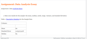 Assignment Data Analysis Essay