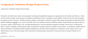 Assignment Database Design Project Essay
