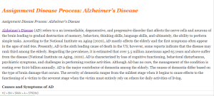 Assignment Disease Process Alzheimer’s Disease