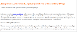 Assignment Ethical and Legal Implications of Prescribing Drugs