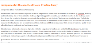 Assignment  Ethics in Healthcare Practice Essay