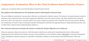 Assignment Evaluation Plan in the Final Evidence-based Practice Project