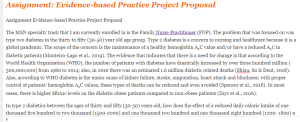 Assignment Evidence-based Practice Project Proposal