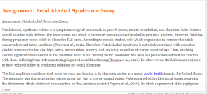Assignment  Fetal Alcohol Syndrome Essay