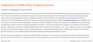 Assignment Health Policy Proposal Analysis