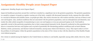 Assignment Healthy People 2020 Impact Paper