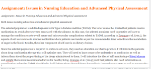 Assignment  Issues in Nursing Education and Advanced Physical Assessment