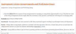 Assignment Living Arrangements and Well-being Essay