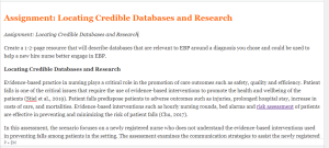 Assignment  Locating Credible Databases and Research