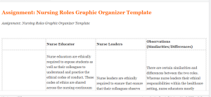 Assignment  Nursing Roles Graphic Organizer Template