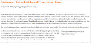 Assignment Pathophysiology of Hypertension Essay