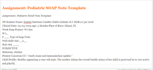 Assignment  Pediatric SOAP Note Template