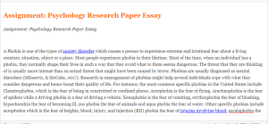 Assignment  Psychology Research Paper Essay