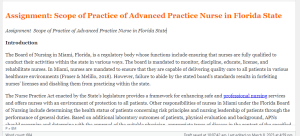 Assignment  Scope of Practice of Advanced Practice Nurse in Florida State