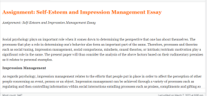 Assignment  Self-Esteem and Impression Management Essay