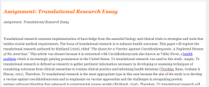 Assignment Translational Research Essay