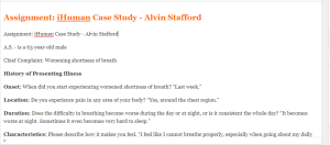 Assignment iHuman Case Study - Alvin Stafford