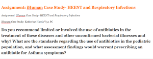 Assignment  iHuman Case Study- HEENT and Respiratory Infections