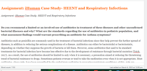 Assignment  iHuman Case Study- HEENT and Respiratory Infections